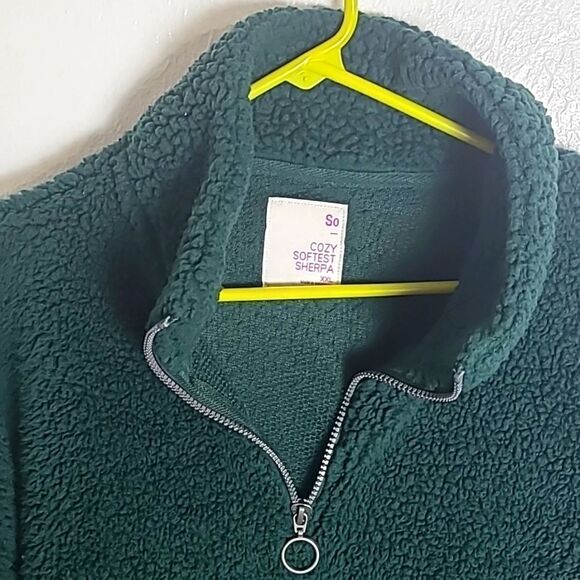 SO Hunter Green Sherpa Turtleneck Jacket with Handwarmers, Size XXL ,NWOT - Picture 3 of 9